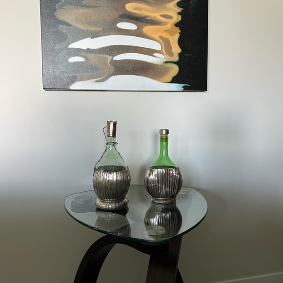 Silver basketed antique wine bottles - Picture 2 of 6